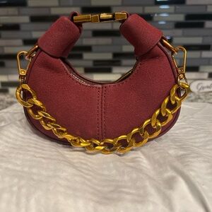Elegant mini Burgundy Chain Shoulder Bag
